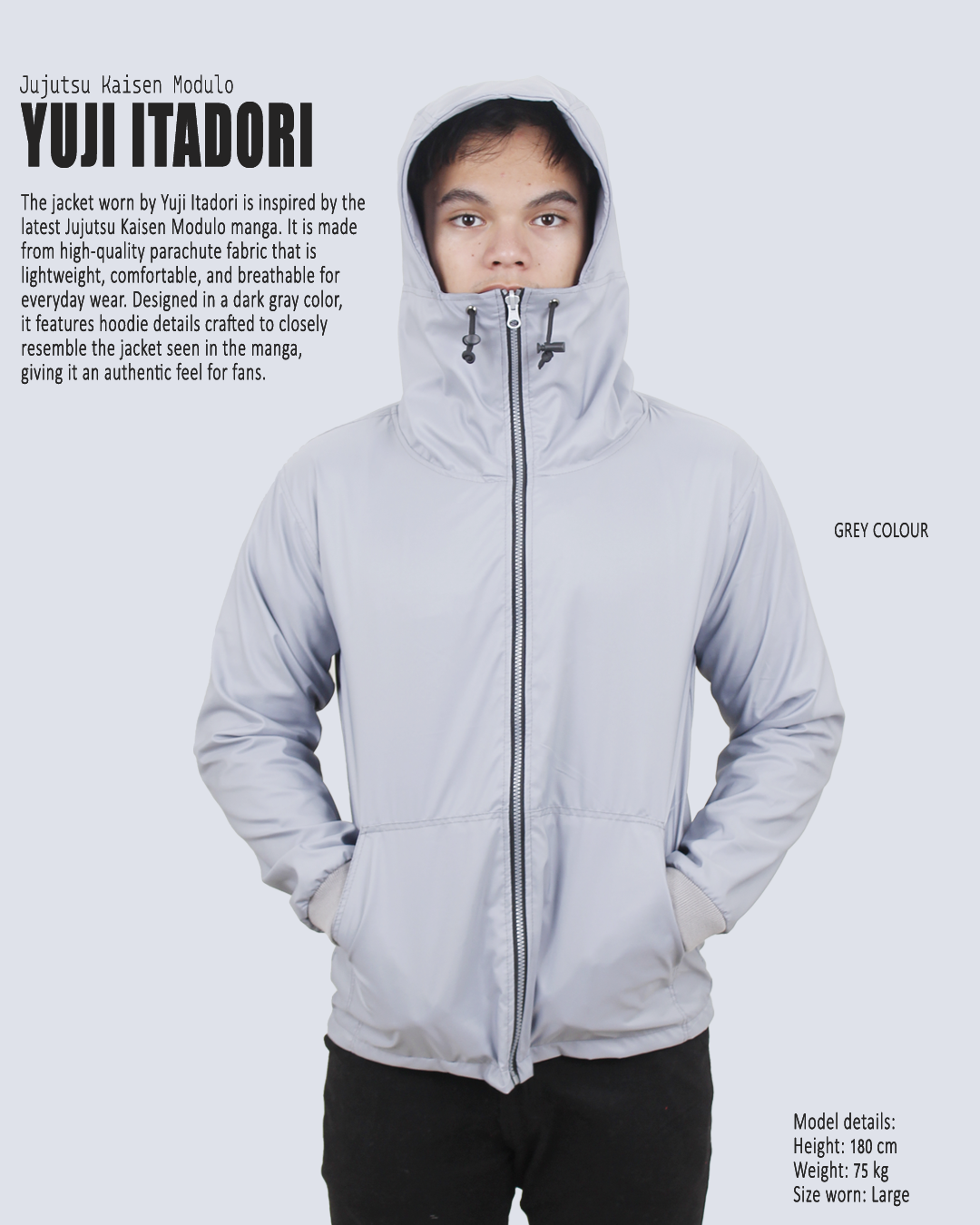 Yuji Itadori Jujutsu Kaisen Modulo Hoodie Jacket